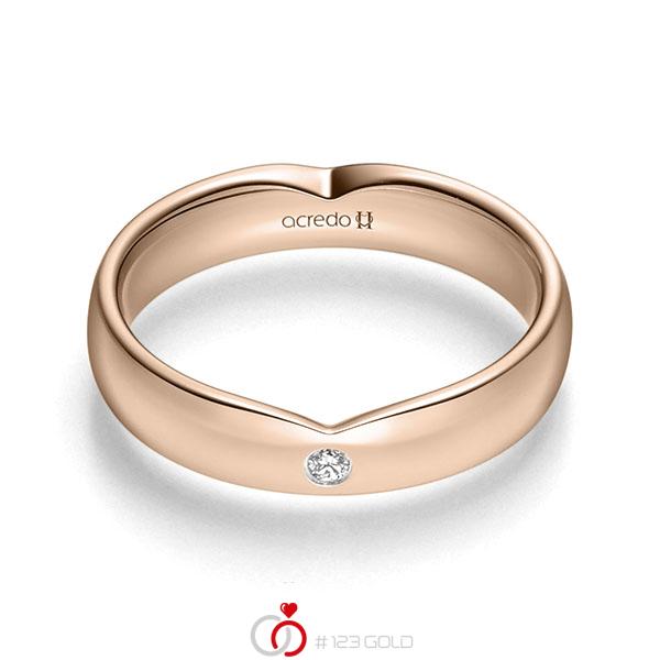 klassischer Trauring/Ehering in Rotgold 585 mit zus. 0,03 ct. Brillant tw, si von acredo - A-2246-9 klassischer Trauring/Ehering in Rotgold 585 mit zus. 0,03 ct. Brillant tw, si von acredo - A-2246-9