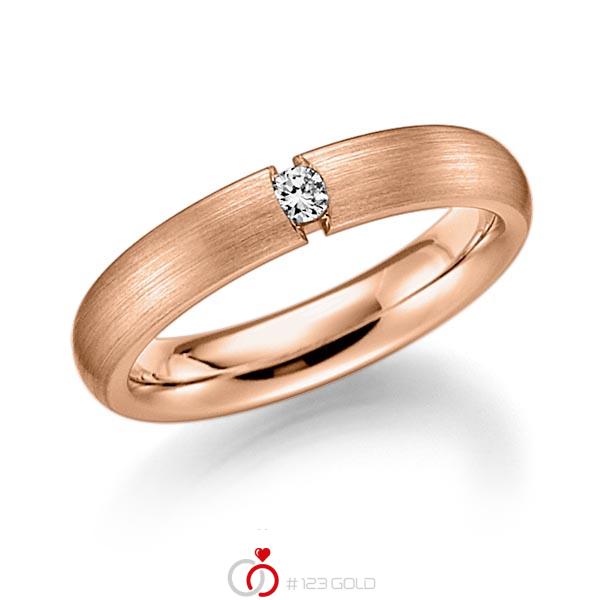 klassischer Trauring/Ehering in Rotgold 585 mit zus. 0,05 ct. Brillant tw, si von Steinberg - Q-1380-5 klassischer Trauring/Ehering in Rotgold 585 mit zus. 0,05 ct. Brillant tw, si von Steinberg - Q-1380-5