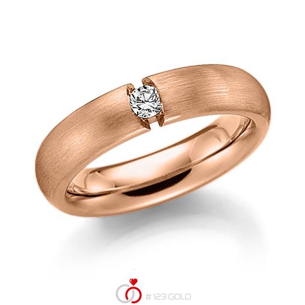 klassischer Trauring/Ehering in Rotgold 585 mit zus. 0,08 ct. Brillant tw, si von Steinberg - Q-1382-6 klassischer Trauring/Ehering in Rotgold 585 mit zus. 0,08 ct. Brillant tw, si von Steinberg - Q-1382-6