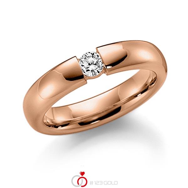 klassischer Trauring/Ehering in Rotgold 585 mit zus. 0,12 ct. Brillant tw, si von Steinberg - Q-1376-6 klassischer Trauring/Ehering in Rotgold 585 mit zus. 0,12 ct. Brillant tw, si von Steinberg - Q-1376-6