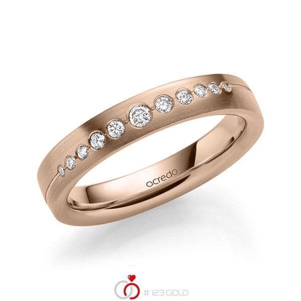 klassischer Trauring/Ehering in Rotgold 585 mit zus. 0,156 ct. Brillant tw, si von acredo - A-1717-29 klassischer Trauring/Ehering in Rotgold 585 mit zus. 0,156 ct. Brillant tw, si von acredo - A-1717-29