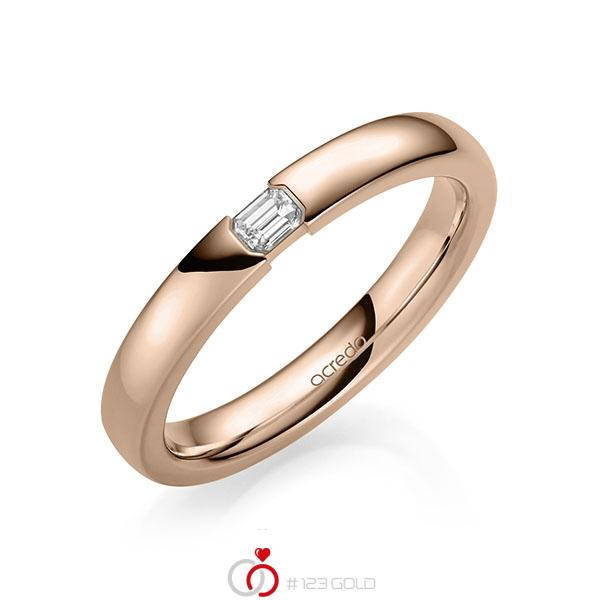 klassischer Trauring/Ehering in Rotgold 585 mit zus. 0,1 ct. tw, vs von acredo - A-2137-9 klassischer Trauring/Ehering in Rotgold 585 mit zus. 0,1 ct. tw, vs von acredo - A-2137-9