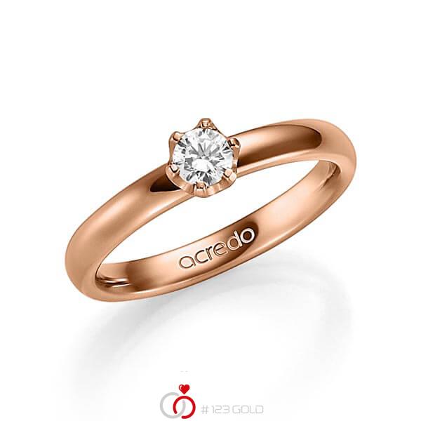 klassischer Trauring/Ehering in Rotgold 585 mit zus. 0,25 ct. Brillant tw, si von acredo - A-1349-5 klassischer Trauring/Ehering in Rotgold 585 mit zus. 0,25 ct. Brillant tw, si von acredo - A-1349-5