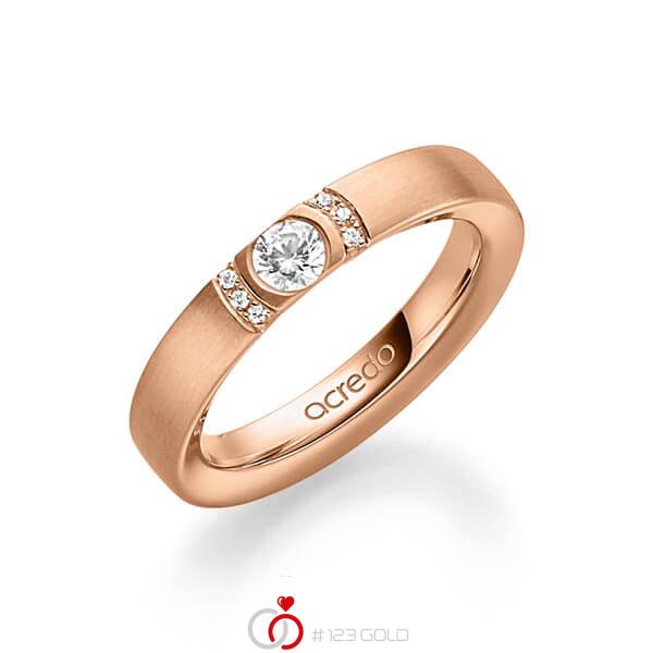 klassischer Trauring/Ehering in Rotgold 585 mit zus. 0,27 ct. Brillant tw, si von acredo - A-1637-5 klassischer Trauring/Ehering in Rotgold 585 mit zus. 0,27 ct. Brillant tw, si von acredo - A-1637-5