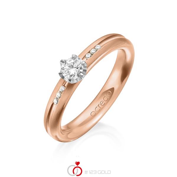 klassischer Trauring/Ehering in Rotgold 585 mit zus. 0,298 ct. Brillant tw, si von acredo - A-1193-3 klassischer Trauring/Ehering in Rotgold 585 mit zus. 0,298 ct. Brillant tw, si von acredo - A-1193-3