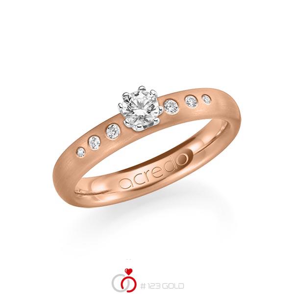 klassischer Trauring/Ehering in Rotgold 585 mit zus. 0,346 ct. Brillant tw, si von acredo - A-1184-4 klassischer Trauring/Ehering in Rotgold 585 mit zus. 0,346 ct. Brillant tw, si von acredo - A-1184-4