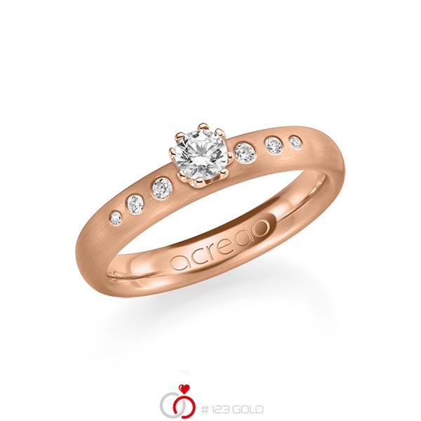 klassischer Trauring/Ehering in Rotgold 585 mit zus. 0,346 ct. Brillant tw, si von acredo - A-1184-7 klassischer Trauring/Ehering in Rotgold 585 mit zus. 0,346 ct. Brillant tw, si von acredo - A-1184-7