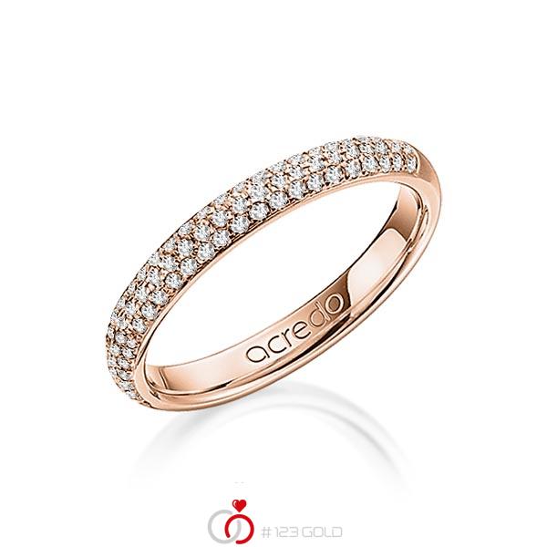 klassischer Trauring/Ehering in Rotgold 585 mit zus. 0,38 ct. Brillant tw, si von acredo - A-1262-5 klassischer Trauring/Ehering in Rotgold 585 mit zus. 0,38 ct. Brillant tw, si von acredo - A-1262-5