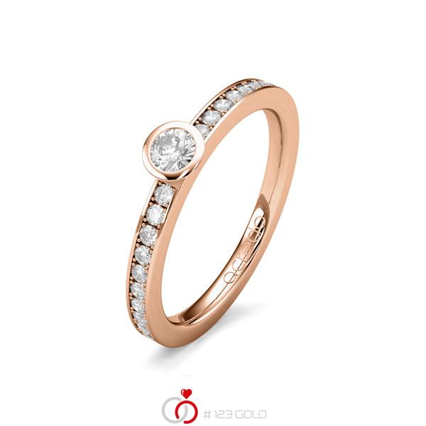 klassischer Trauring/Ehering in Rotgold 585 mit zus. 0,3 ct. Brillant tw, si von acredo - A-1651-9 klassischer Trauring/Ehering in Rotgold 585 mit zus. 0,3 ct. Brillant tw, si von acredo - A-1651-9