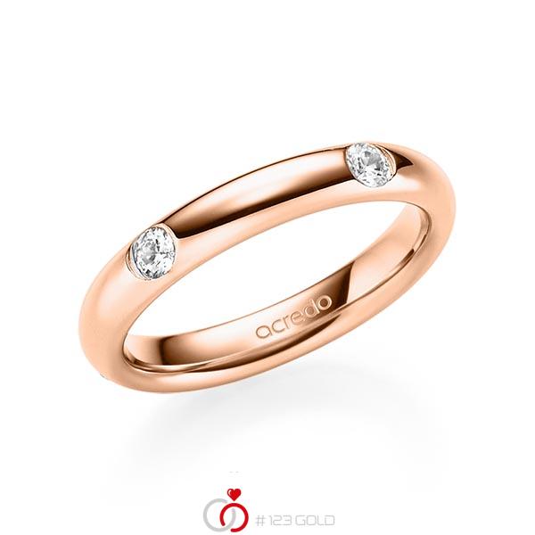 klassischer Trauring/Ehering in Rotgold 585 mit zus. 0,4 ct. Brillant tw, si von acredo - A-1909-12 klassischer Trauring/Ehering in Rotgold 585 mit zus. 0,4 ct. Brillant tw, si von acredo - A-1909-12