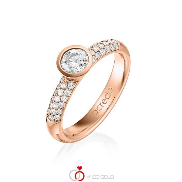 klassischer Trauring/Ehering in Rotgold 585 mit zus. 0,61 ct. Brillant tw, si tw, vs von acredo - A-1261-5 klassischer Trauring/Ehering in Rotgold 585 mit zus. 0,61 ct. Brillant tw, si tw, vs von acredo - A-1261-5