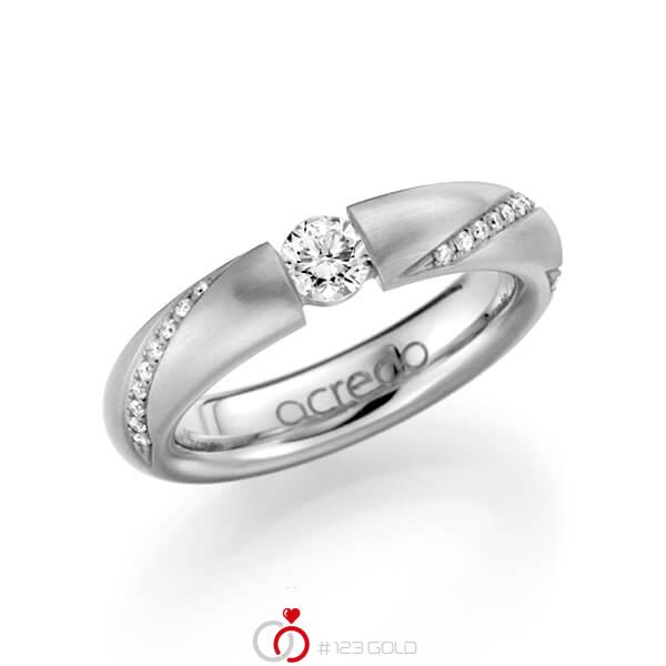 klassischer Trauring/Ehering in Weißgold 585 mit 0,3 ct. + zus. 0,225 ct. Brillant tw, si von acredo - A-1106-2 klassischer Trauring/Ehering in Weißgold 585 mit 0,3 ct. + zus. 0,225 ct. Brillant tw, si von acredo - A-1106-2
