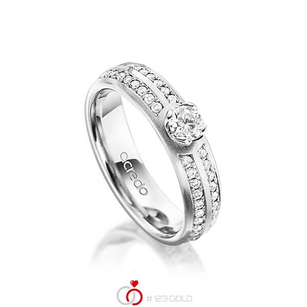 klassischer Trauring/Ehering in Weißgold 585 mit 0,3 ct. + zus. 0,672 ct. Brillant tw, vs von acredo - A-1543-1 klassischer Trauring/Ehering in Weißgold 585 mit 0,3 ct. + zus. 0,672 ct. Brillant tw, vs von acredo - A-1543-1