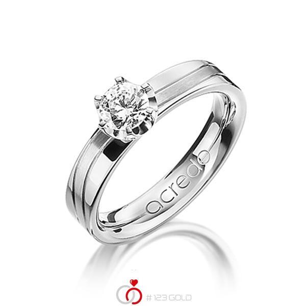 klassischer Trauring/Ehering in Weißgold 585 mit 0,4 ct. Brillant tw, si von acredo - A-1210-14 klassischer Trauring/Ehering in Weißgold 585 mit 0,4 ct. Brillant tw, si von acredo - A-1210-14