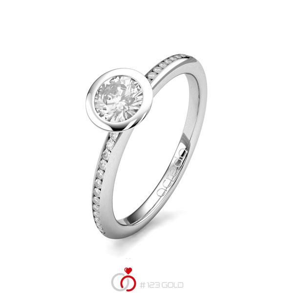 klassischer Trauring/Ehering in Weißgold 585 mit 0,4 ct. + zus. 0,13 ct. Brillant tw, si von acredo - A-1654-22 klassischer Trauring/Ehering in Weißgold 585 mit 0,4 ct. + zus. 0,13 ct. Brillant tw, si von acredo - A-1654-22