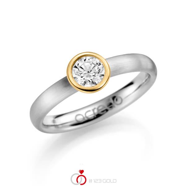 klassischer Trauring/Ehering in Weißgold 585 mit 0,5 ct. Brillant tw, si von acredo - A-1126-2 klassischer Trauring/Ehering in Weißgold 585 mit 0,5 ct. Brillant tw, si von acredo - A-1126-2