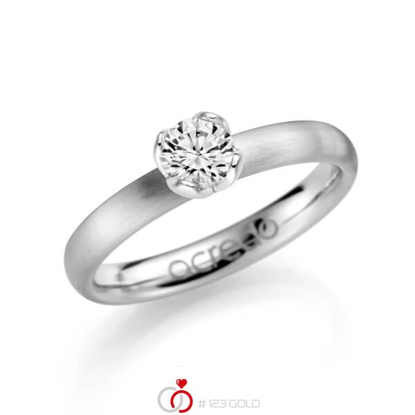 klassischer Trauring/Ehering in Weißgold 585 mit 0,5 ct. Brillant tw, si von acredo - A-1127-1 klassischer Trauring/Ehering in Weißgold 585 mit 0,5 ct. Brillant tw, si von acredo - A-1127-1