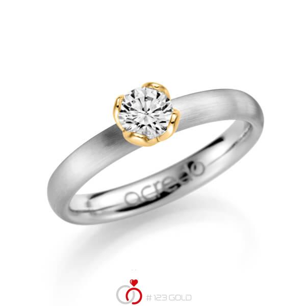 klassischer Trauring/Ehering in Weißgold 585 mit 0,5 ct. Brillant tw, si von acredo - A-1127-2 klassischer Trauring/Ehering in Weißgold 585 mit 0,5 ct. Brillant tw, si von acredo - A-1127-2