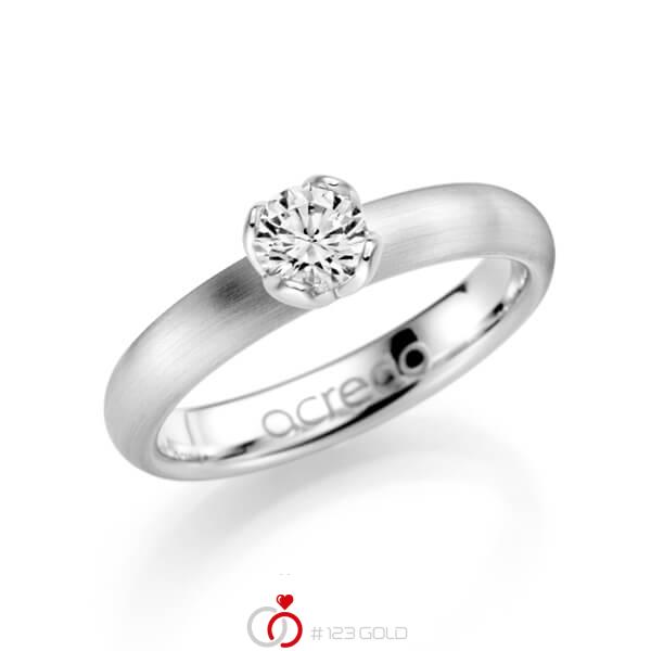 klassischer Trauring/Ehering in Weißgold 585 mit 0,5 ct. Brillant tw, si von acredo - A-1131-1 klassischer Trauring/Ehering in Weißgold 585 mit 0,5 ct. Brillant tw, si von acredo - A-1131-1