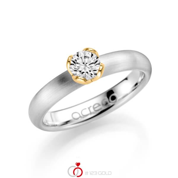 klassischer Trauring/Ehering in Weißgold 585 mit 0,5 ct. Brillant tw, si von acredo - A-1131-2 klassischer Trauring/Ehering in Weißgold 585 mit 0,5 ct. Brillant tw, si von acredo - A-1131-2