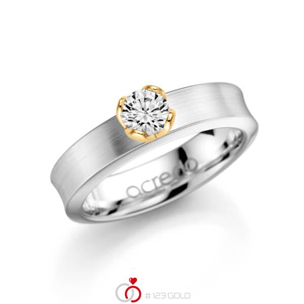 klassischer Trauring/Ehering in Weißgold 585 mit 0,5 ct. Brillant tw, si von acredo - A-1137-2 klassischer Trauring/Ehering in Weißgold 585 mit 0,5 ct. Brillant tw, si von acredo - A-1137-2