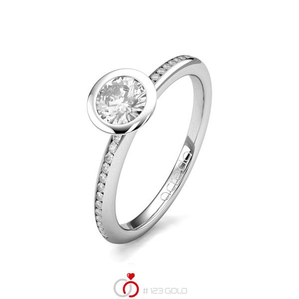 klassischer Trauring/Ehering in Weißgold 585 mit 0,5 ct. + zus. 0,13 ct. Brillant tw, si von acredo - A-1654-26 klassischer Trauring/Ehering in Weißgold 585 mit 0,5 ct. + zus. 0,13 ct. Brillant tw, si von acredo - A-1654-26