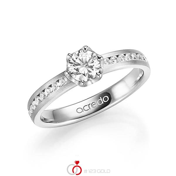 klassischer Trauring/Ehering in Weißgold 585 mit 0,5 ct. + zus. 0,24 ct. Brillant tw, si tw, vs von acredo - A-1342-1 klassischer Trauring/Ehering in Weißgold 585 mit 0,5 ct. + zus. 0,24 ct. Brillant tw, si tw, vs von acredo - A-1342-1