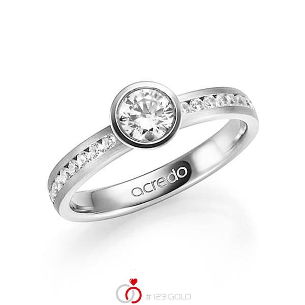 klassischer Trauring/Ehering in Weißgold 585 mit 0,5 ct. + zus. 0,24 ct. Brillant tw, si tw, vs von acredo - A-1346-1 klassischer Trauring/Ehering in Weißgold 585 mit 0,5 ct. + zus. 0,24 ct. Brillant tw, si tw, vs von acredo - A-1346-1