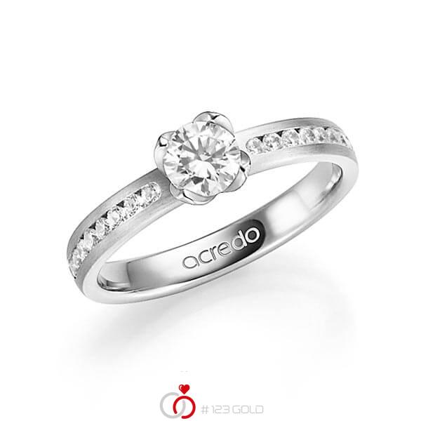klassischer Trauring/Ehering in Weissgold 585 mit 0,5 ct. + zus. 0,24 ct. Brillant tw, si von acredo - A-1338-1 klassischer Trauring/Ehering in Weissgold 585 mit 0,5 ct. + zus. 0,24 ct. Brillant tw, si von acredo - A-1338-1