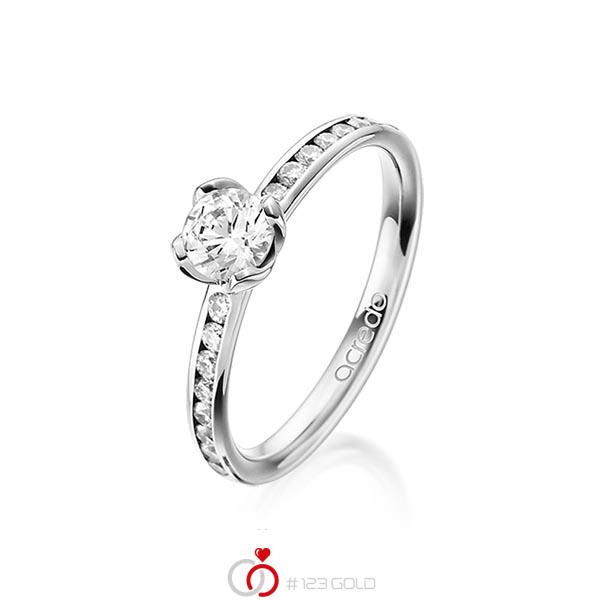 klassischer Trauring/Ehering in Weißgold 585 mit 0,5 ct. + zus. 0,32 ct. Brillant tw, vs tw, si von acredo - A-1656-8 klassischer Trauring/Ehering in Weißgold 585 mit 0,5 ct. + zus. 0,32 ct. Brillant tw, vs tw, si von acredo - A-1656-8