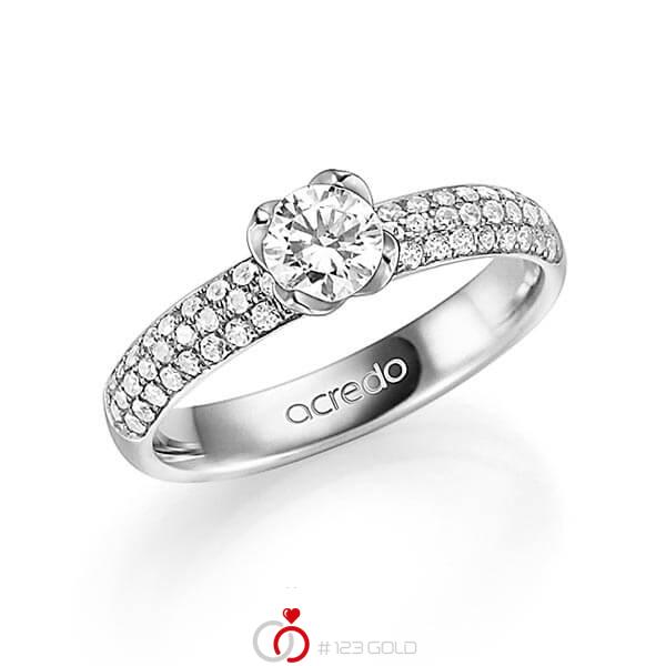 klassischer Trauring/Ehering in Weißgold 585 mit 0,5 ct. + zus. 0,432 ct. Brillant tw, si tw, vs von acredo - A-1326-1 klassischer Trauring/Ehering in Weißgold 585 mit 0,5 ct. + zus. 0,432 ct. Brillant tw, si tw, vs von acredo - A-1326-1