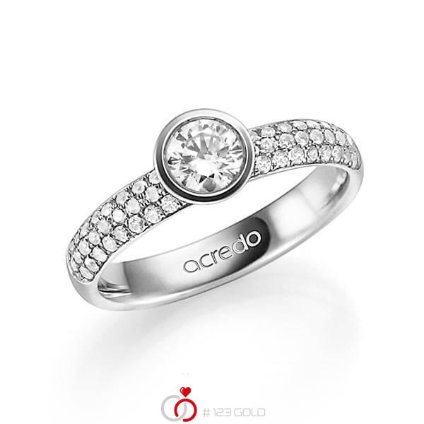 klassischer Trauring/Ehering in Weissgold 585 mit 0,5 ct. + zus. 0,432 ct. Brillant tw, si von acredo - A-1334-1 klassischer Trauring/Ehering in Weissgold 585 mit 0,5 ct. + zus. 0,432 ct. Brillant tw, si von acredo - A-1334-1