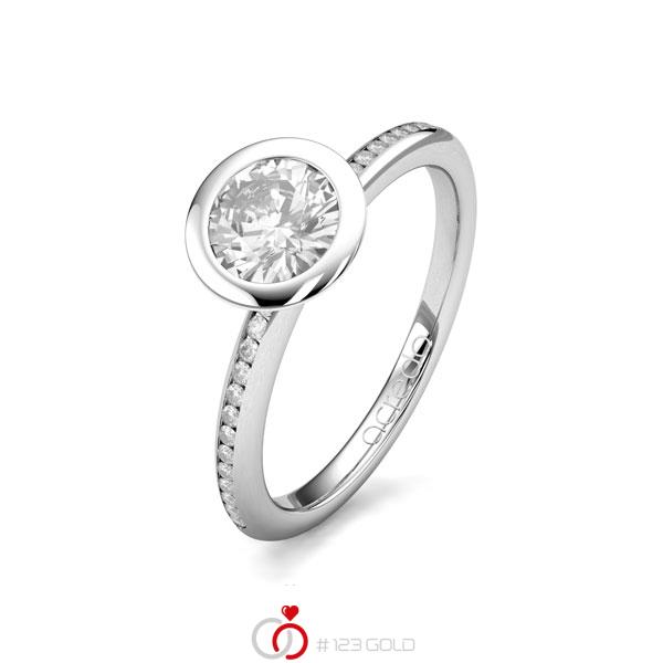 klassischer Trauring/Ehering in Weißgold 585 mit 0,7 ct. + zus. 0,13 ct. Brillant tw, si von acredo - A-1654-30 klassischer Trauring/Ehering in Weißgold 585 mit 0,7 ct. + zus. 0,13 ct. Brillant tw, si von acredo - A-1654-30