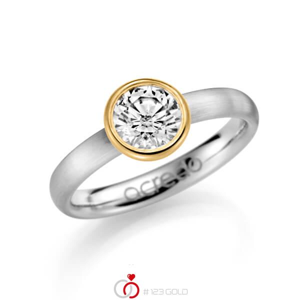 klassischer Trauring/Ehering in Weißgold 585 mit 1 ct. Brillant tw, si von acredo - A-1125-2 klassischer Trauring/Ehering in Weißgold 585 mit 1 ct. Brillant tw, si von acredo - A-1125-2