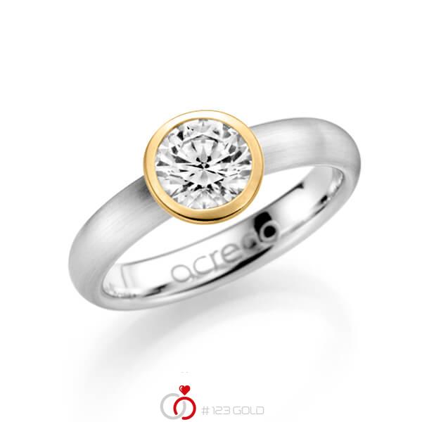 klassischer Trauring/Ehering in Weißgold 585 mit 1 ct. Brillant tw, si von acredo - A-1130-2 klassischer Trauring/Ehering in Weißgold 585 mit 1 ct. Brillant tw, si von acredo - A-1130-2