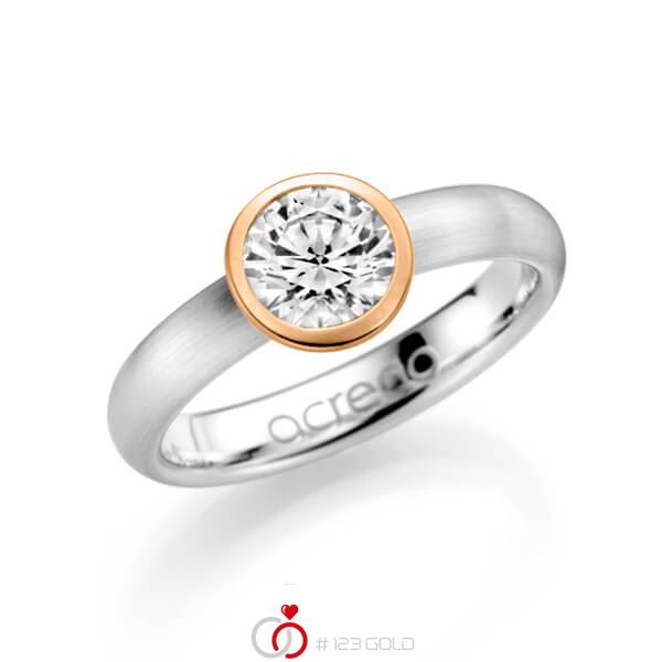 klassischer Trauring/Ehering in Weißgold 585 mit 1 ct. Brillant tw, si von acredo - A-1130-4 klassischer Trauring/Ehering in Weißgold 585 mit 1 ct. Brillant tw, si von acredo - A-1130-4