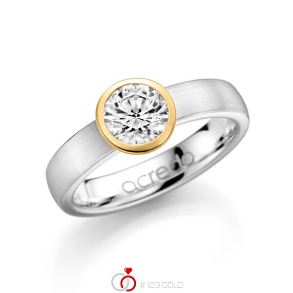 klassischer Trauring/Ehering in Weißgold 585 mit 1 ct. Brillant tw, si von acredo - A-1134-2 klassischer Trauring/Ehering in Weißgold 585 mit 1 ct. Brillant tw, si von acredo - A-1134-2