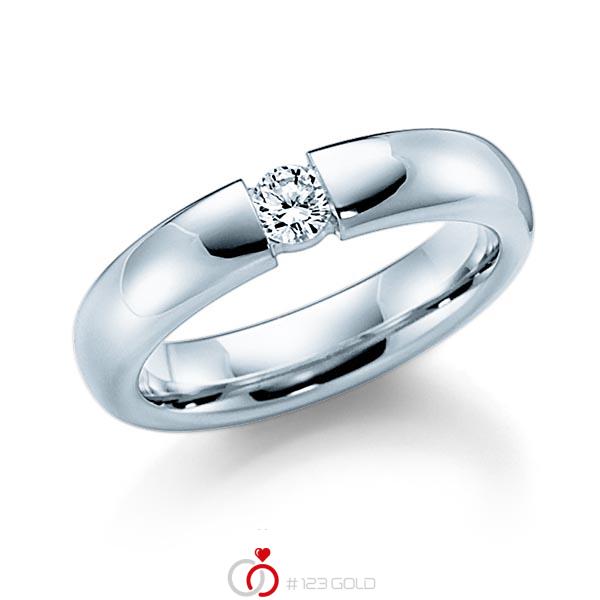 klassischer Trauring/Ehering in Weißgold 585 mit zus. 0,12 ct. Brillant tw, si von Steinberg - Q-1376-1 klassischer Trauring/Ehering in Weißgold 585 mit zus. 0,12 ct. Brillant tw, si von Steinberg - Q-1376-1