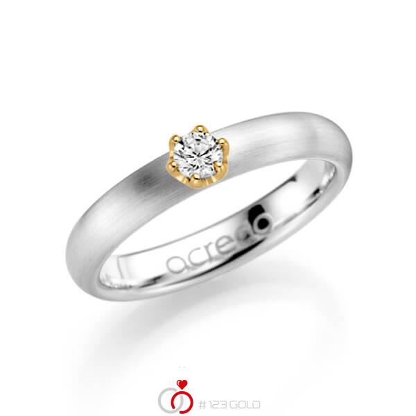 klassischer Trauring/Ehering in Weißgold 585 mit zus. 0,15 ct. Brillant tw, si von acredo - A-1132-2 klassischer Trauring/Ehering in Weißgold 585 mit zus. 0,15 ct. Brillant tw, si von acredo - A-1132-2