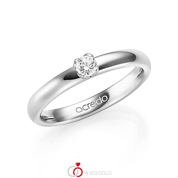klassischer Trauring/Ehering in Weißgold 585 mit zus. 0,15 ct. Brillant tw, si von acredo - A-1351-1 klassischer Trauring/Ehering in Weißgold 585 mit zus. 0,15 ct. Brillant tw, si von acredo - A-1351-1