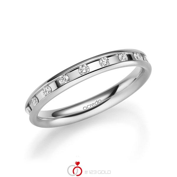 klassischer Trauring/Ehering in Weissgold 585 mit zus. 0,18 ct. Brillant tw, si von acredo - A-2217-4 klassischer Trauring/Ehering in Weissgold 585 mit zus. 0,18 ct. Brillant tw, si von acredo - A-2217-4