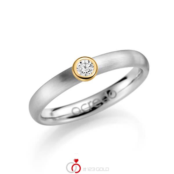 klassischer Trauring/Ehering in Weißgold 585 mit zus. 0,1 ct. Brillant tw, si von acredo - A-1124-2 klassischer Trauring/Ehering in Weißgold 585 mit zus. 0,1 ct. Brillant tw, si von acredo - A-1124-2