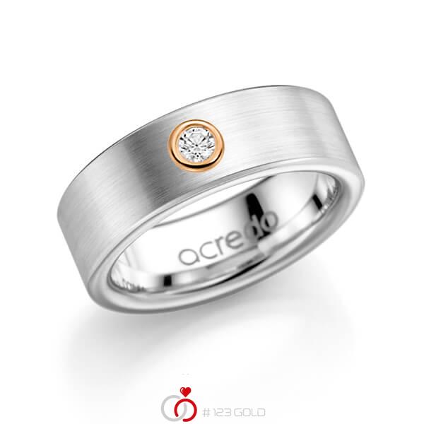 klassischer Trauring/Ehering in Weißgold 585 mit zus. 0,1 ct. Brillant tw, si von acredo - A-1140-4 klassischer Trauring/Ehering in Weißgold 585 mit zus. 0,1 ct. Brillant tw, si von acredo - A-1140-4