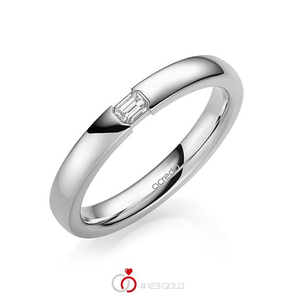 klassischer Trauring/Ehering in Weißgold 585 mit zus. 0,1 ct. tw, vs von acredo - A-2137-10 klassischer Trauring/Ehering in Weißgold 585 mit zus. 0,1 ct. tw, vs von acredo - A-2137-10