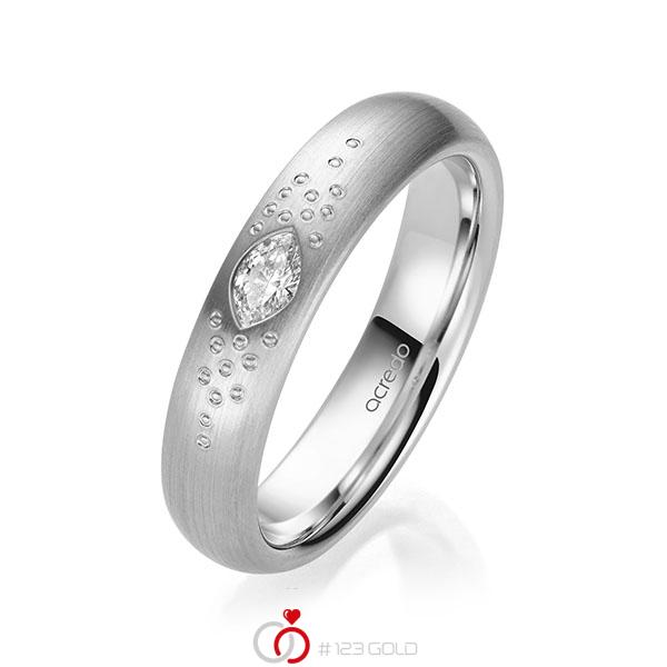 klassischer Trauring/Ehering in Weißgold 585 mit zus. 0,1 ct. tw, vs von acredo - A-2165-6 klassischer Trauring/Ehering in Weißgold 585 mit zus. 0,1 ct. tw, vs von acredo - A-2165-6