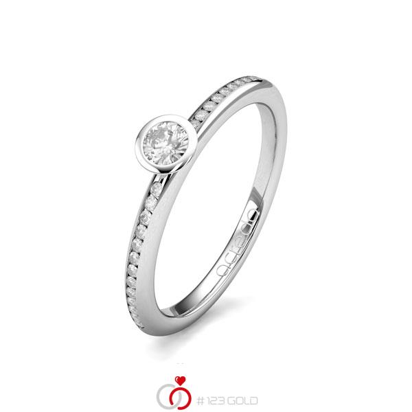 klassischer Trauring/Ehering in Weißgold 585 mit zus. 0,23 ct. Brillant tw, si von acredo - A-1654-6 klassischer Trauring/Ehering in Weißgold 585 mit zus. 0,23 ct. Brillant tw, si von acredo - A-1654-6