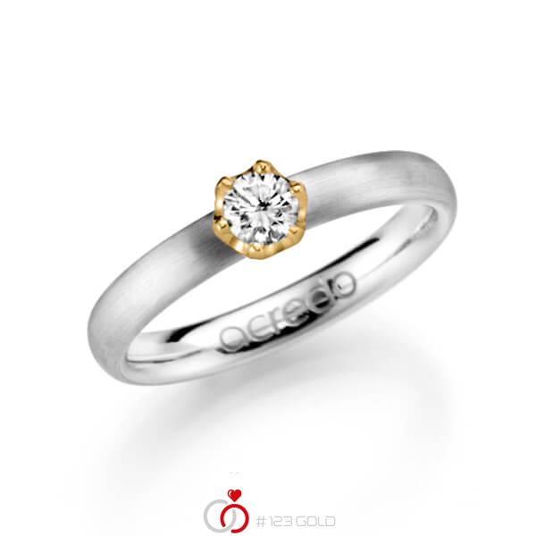 klassischer Trauring/Ehering in Weißgold 585 mit zus. 0,25 ct. Brillant tw, si von acredo - A-1128-2 klassischer Trauring/Ehering in Weißgold 585 mit zus. 0,25 ct. Brillant tw, si von acredo - A-1128-2