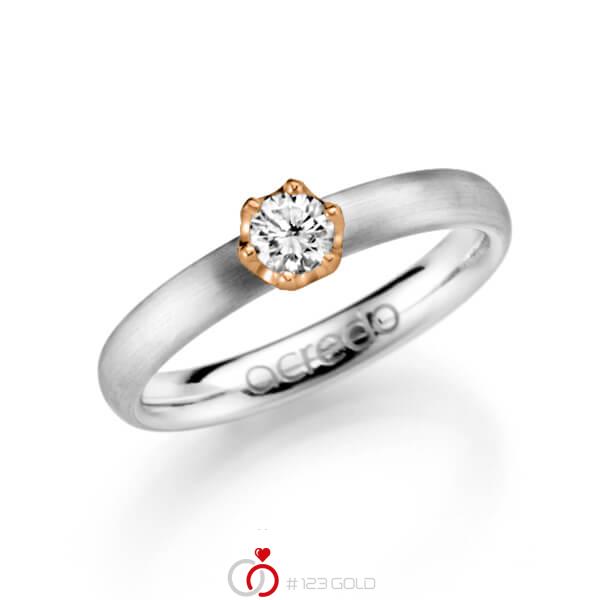 klassischer Trauring/Ehering in Weißgold 585 mit zus. 0,25 ct. Brillant tw, si von acredo - A-1128-4 klassischer Trauring/Ehering in Weißgold 585 mit zus. 0,25 ct. Brillant tw, si von acredo - A-1128-4