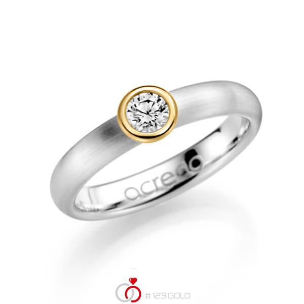 klassischer Trauring/Ehering in Weißgold 585 mit zus. 0,25 ct. Brillant tw, si von acredo - A-1129-2 klassischer Trauring/Ehering in Weißgold 585 mit zus. 0,25 ct. Brillant tw, si von acredo - A-1129-2