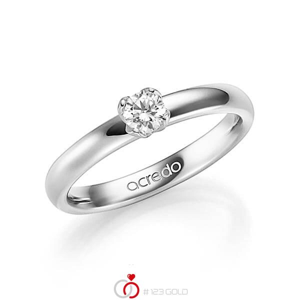 klassischer Trauring/Ehering in Weissgold 585 mit zus. 0,25 ct. Brillant tw, si von acredo - A-1353-1 klassischer Trauring/Ehering in Weissgold 585 mit zus. 0,25 ct. Brillant tw, si von acredo - A-1353-1